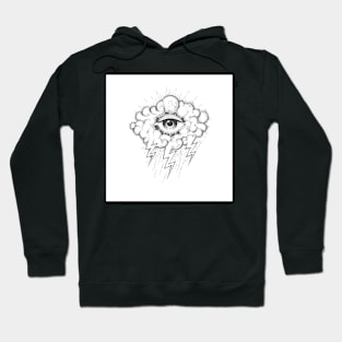 Tattoo of All Seeing Eye In a Cloud with lightnings Hoodie